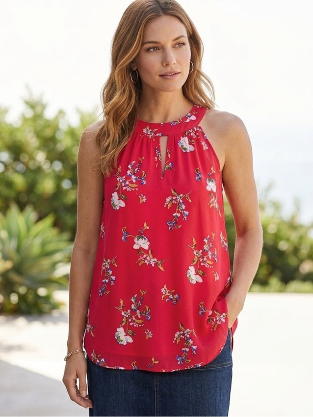 Papermoon Keyhole Bonney Halter Blouse Size Large